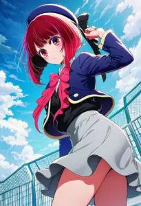 屋上にいる制服姿の有馬かな