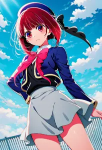 屋上にいる制服姿の有馬かな