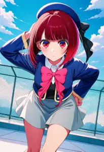 屋上にいる制服姿の有馬かな