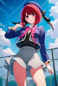 屋上にいる制服姿の有馬かな