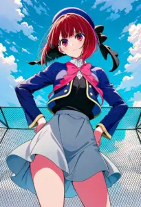 屋上にいる制服姿の有馬かな