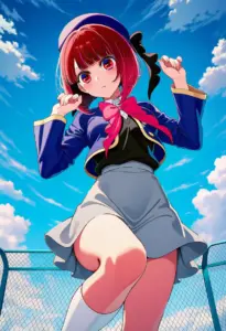 屋上にいる制服姿の有馬かな