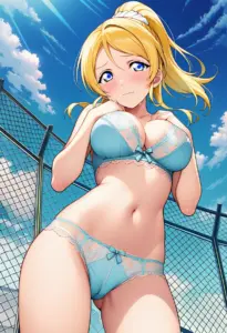 屋上で下着を露出させられる絢瀬絵里