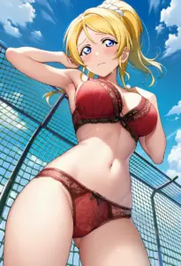 屋上で下着を露出させられる絢瀬絵里
