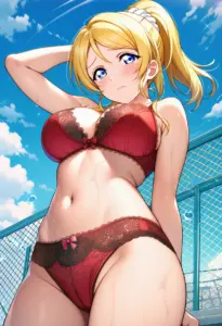 屋上で下着を露出させられる絢瀬絵里