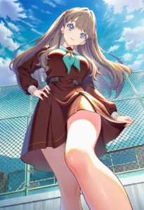 屋上にいる冬服姿の藤島慈
