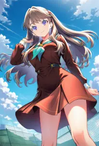 屋上にいる冬服姿の藤島慈