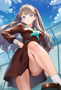 屋上にいる冬服姿の藤島慈