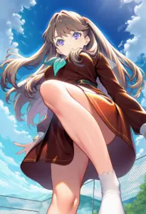 屋上にいる冬服姿の藤島慈