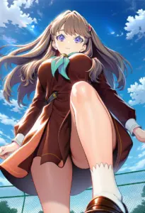 屋上にいる冬服姿の藤島慈