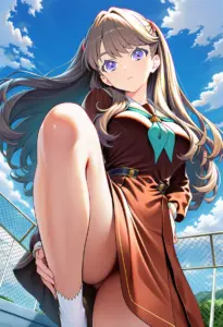屋上にいる冬服姿の藤島慈