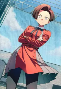屋上にいる冬服姿の春川フキ
