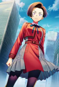 屋上にいる冬服姿の春川フキ
