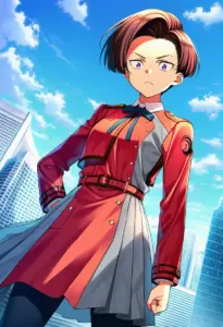 屋上にいる冬服姿の春川フキ