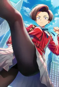 屋上にいる冬服姿の春川フキ