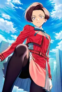 屋上にいる冬服姿の春川フキ