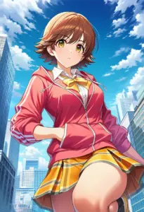 屋上にいる制服姿の本田未央