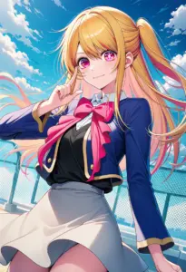 屋上にいる制服姿の星野ルビー