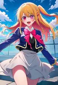 屋上にいる制服姿の星野ルビー
