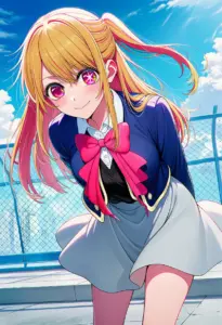 屋上にいる制服姿の星野ルビー