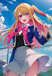 屋上にいる制服姿の星野ルビー