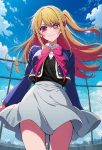 屋上にいる制服姿の星野ルビー