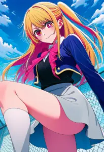 屋上にいる制服姿の星野ルビー