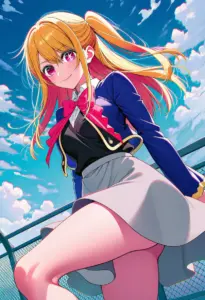 屋上にいる制服姿の星野ルビー