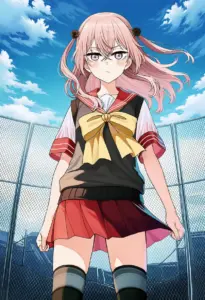 屋上にいる夏服姿の乾紗寿叶