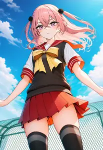 屋上にいる夏服姿の乾紗寿叶