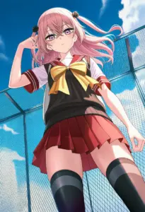 屋上にいる夏服姿の乾紗寿叶