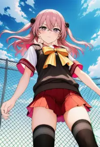 屋上にいる夏服姿の乾紗寿叶