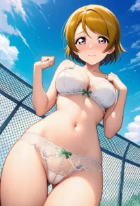 屋上で下着を露出させられる小泉花陽