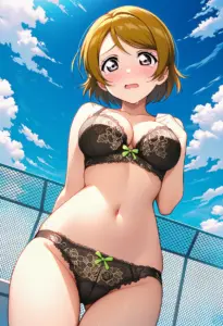 屋上で下着を露出させられる小泉花陽