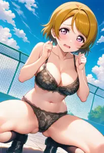 屋上で下着を露出させられる小泉花陽