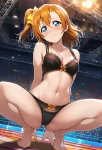 ステージで下着を露出させられる高坂穂乃果