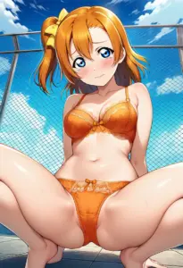 屋上で下着を露出させられる高坂穂乃果
