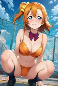 屋上で下着を露出させられる高坂穂乃果