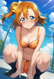 屋上で下着を露出させられる高坂穂乃果