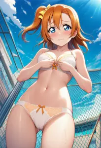 屋上で下着を露出させられる高坂穂乃果