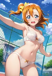 屋上で下着を露出させられる高坂穂乃果