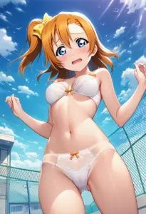 屋上で下着を露出させられる高坂穂乃果