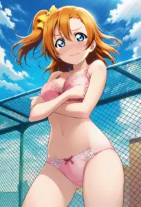 屋上で下着を露出させられる高坂穂乃果