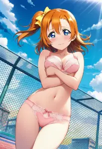屋上で下着を露出させられる高坂穂乃果