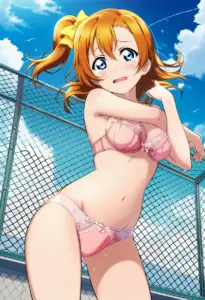 屋上で下着を露出させられる高坂穂乃果