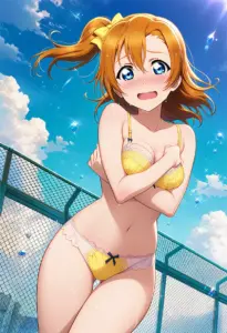 屋上で下着を露出させられる高坂穂乃果