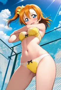 屋上で下着を露出させられる高坂穂乃果