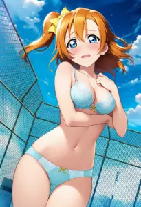 屋上で下着を露出させられる高坂穂乃果