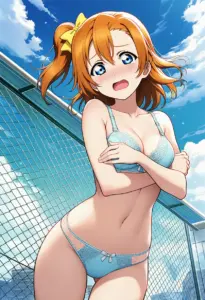 屋上で下着を露出させられる高坂穂乃果