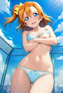 屋上で下着を露出させられる高坂穂乃果